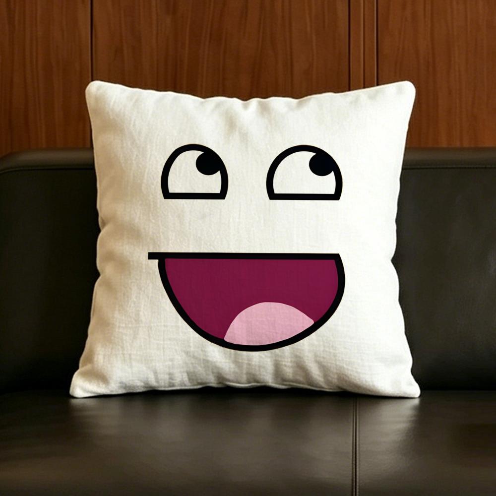 Meme Meme Face Cushion Cover Natural Linen Pillowcase Set AllinOne Decor for Sofa Bedroom Chair