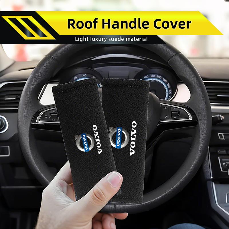 Suede Car Roof Door Pull Handle Protective Cover Soft and Comfortable For Volvo AWD C30 C70 S60 S80 S90 T6 XC40 XC60 XC70 XC90