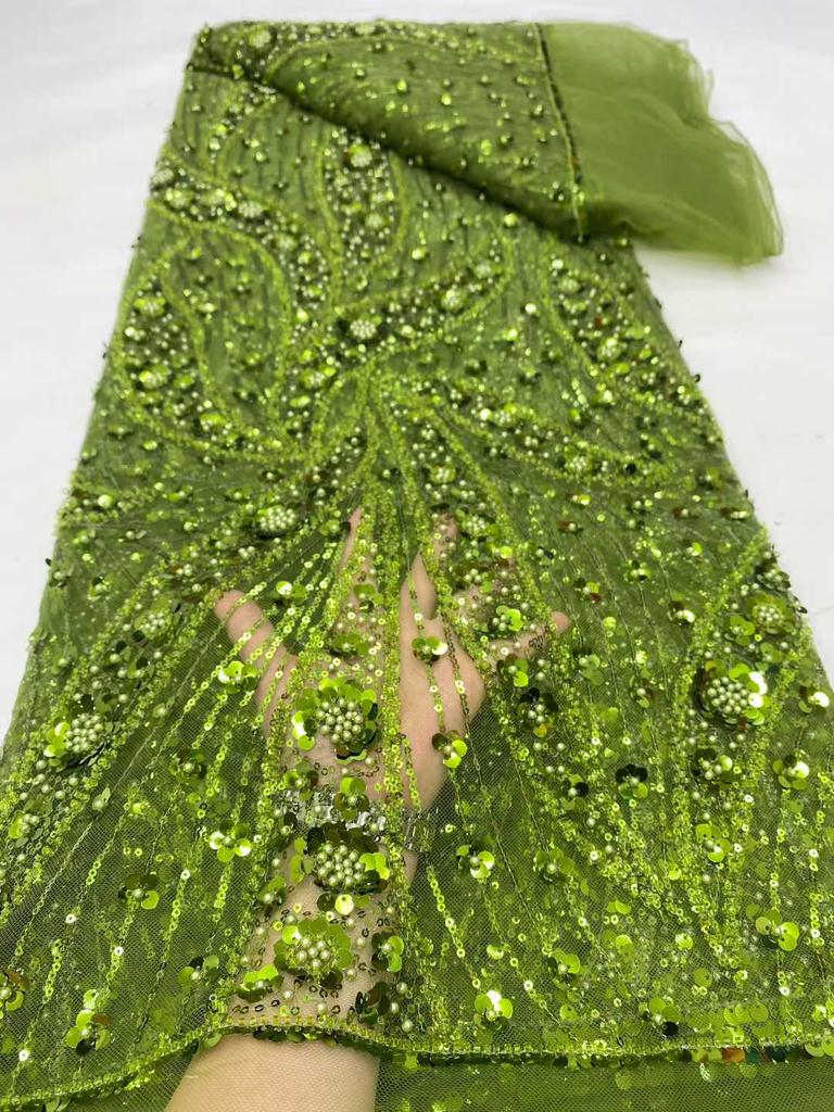 African Nigerian Groom Tulle Lace Fabric 2026 High Quality Sequins Embroidery Beaded Nigerian French Wedding Party Dress 5 Yards