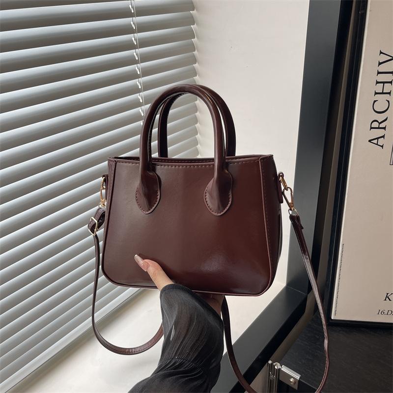 Simple Pu Leather Shoulder Bags for Women Solid Color Vintage Ladies Crossbody Bag Versatile Female Handbags Small Tote Purse