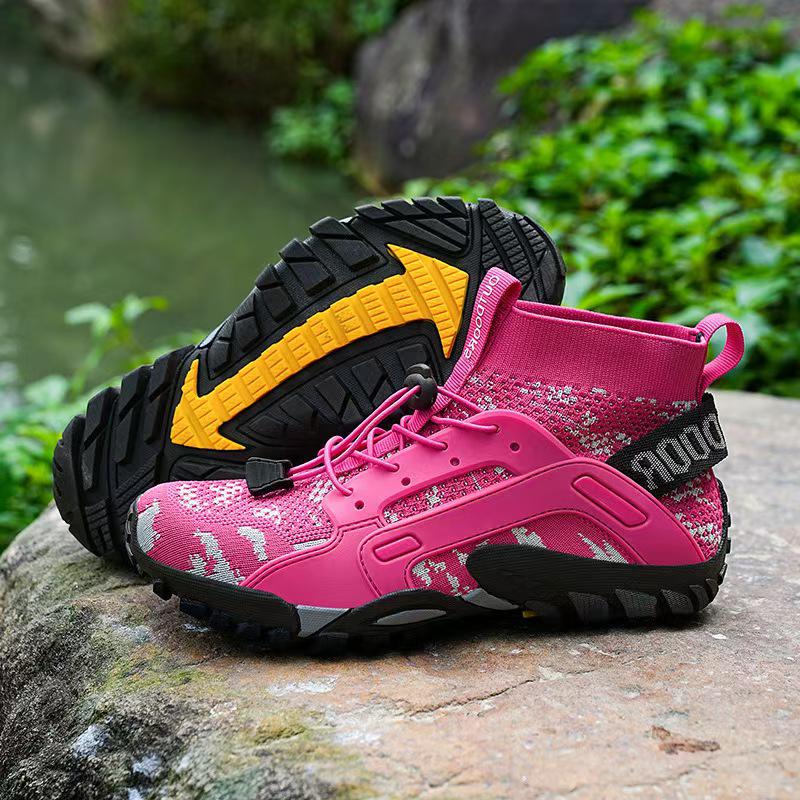Men's Breathable Flyknit Hiking Shoes - Non-slip, Wear-resistant, Quick-drying, Mid-top Canyoning and Trekking Shoes