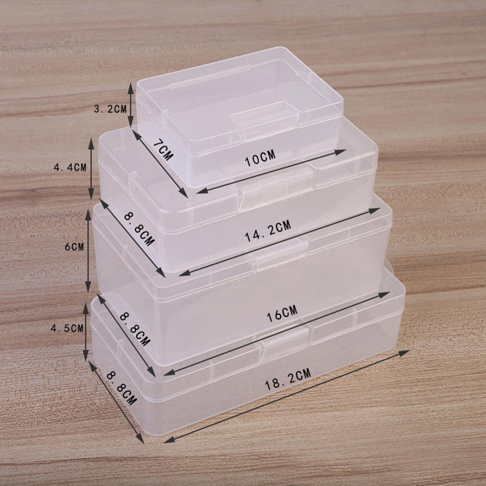 1pc Transparent Plastic Storage Box Dustproof Lockable Storage Case Household Supplies Storage Tools Organizers 4 Sizes Optional