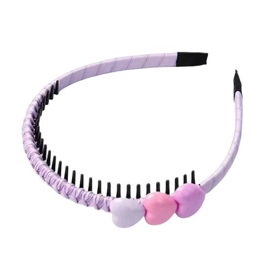 

Baby Headband Anti-Slip Toothed Comb Soft 3D Heart Flower Decoration Hair Hoop Toddler Hair Accessory A фіолетовий