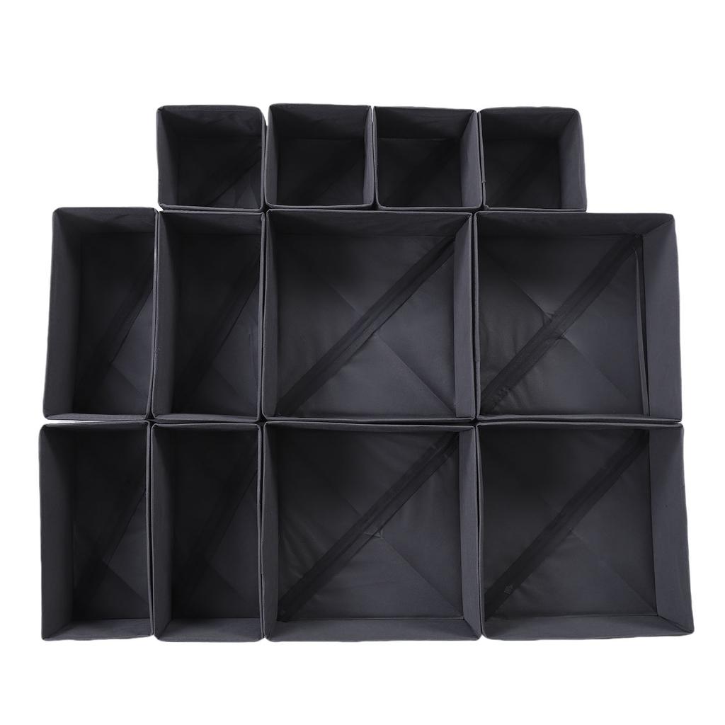 12 Piece Clothing Drawer Organizer Multifunctional Foldable Closet Drawer Organizer Bins for Sock Underwear Bra Tie