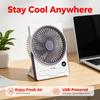 Quiet Portable USB Desktop Fan with Digital Display for Office and Home