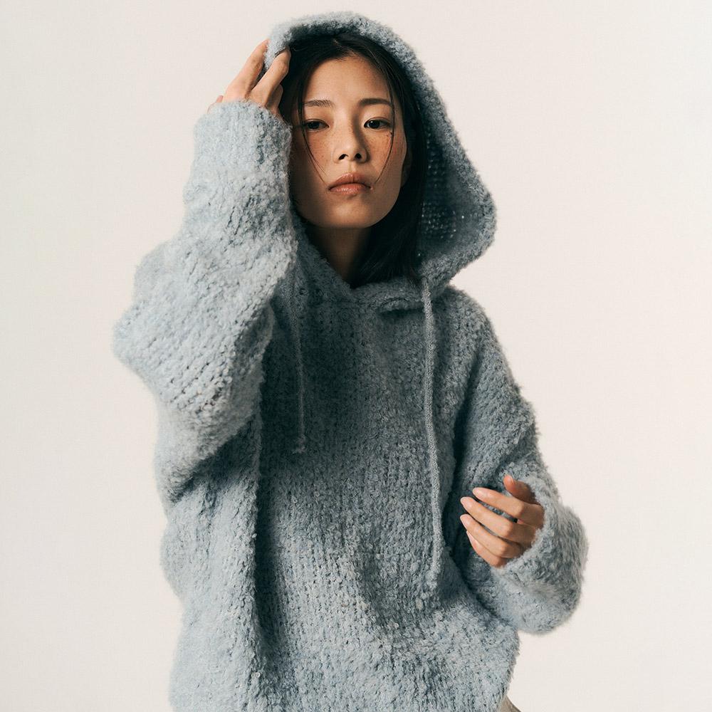 Eiaenlei Ar_Fluffy Hooded Sweater_2Color