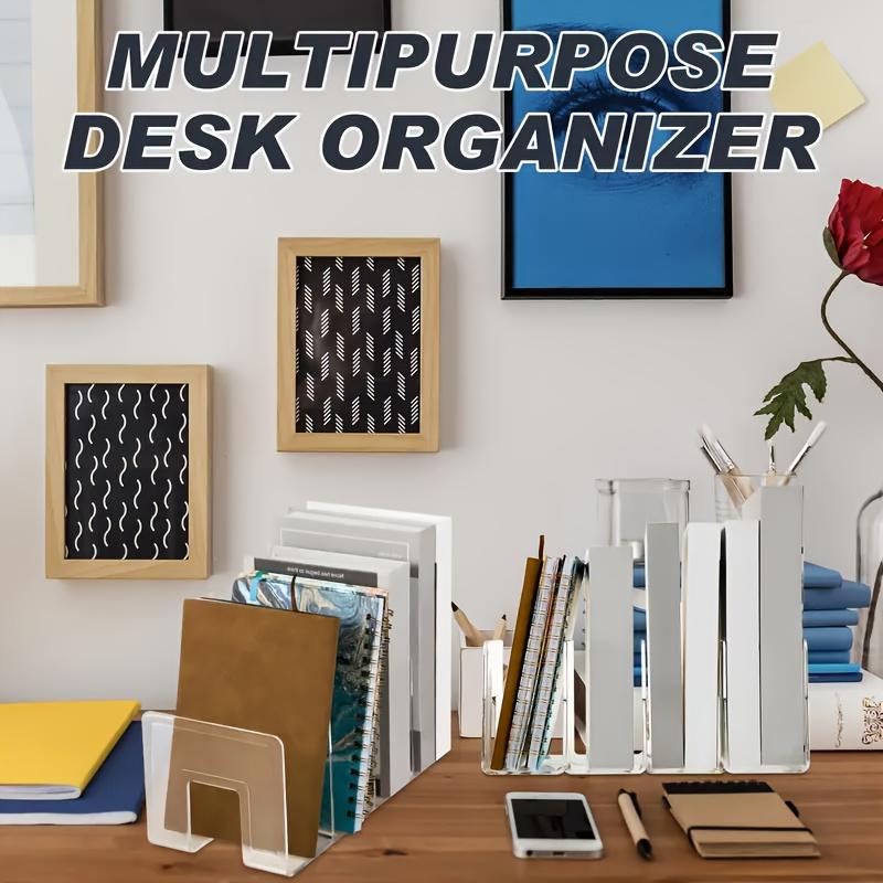 Acrylic File Sorter, Clear File Holder Acrylic Desk Organizer, Sturdy Desktop File Organizer File Folder Holder Rack