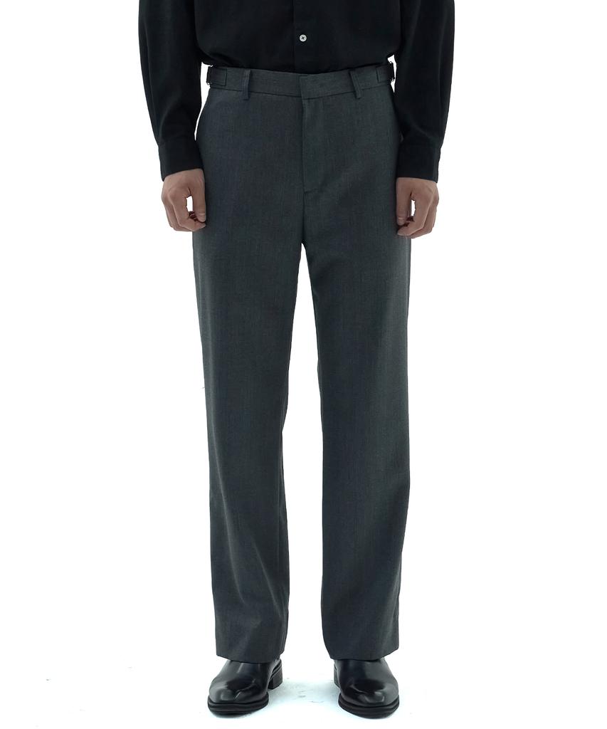 Neibieol Fine Wool No-Tuck Straight Pants - Charcoal