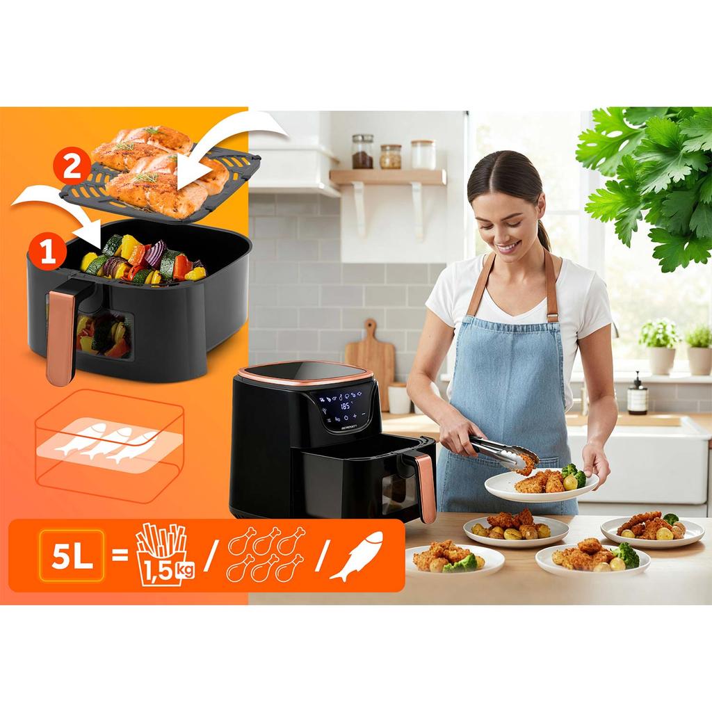 Air Fryer Bd-652 Black And Gold