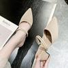 Fashion Summer New Fashion Pointed Toe Fashion Two-wear Comfortable Sandals Thick Heel Sexy Elegant Fashion Slippers