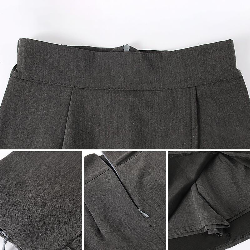 Women's Short Skirt Split Solid Office Ladies High Waist Mini Skirts Females Korean Oversize A-line Skirt Summer