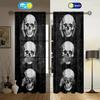Three Wise Skulls Printed Curtain for Home Decor - Rod Pocket Window Treatment for Bedroom, Kitchen, Living Room