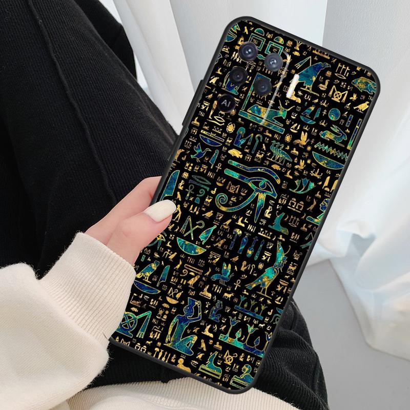 Egypt Pharaoh Mural Case For Oppo A54 A74 A94 A18 A57 A17 A77 A38 A58 A78 A98 A80 A60 A40 A96 A76 A16 A15 A5 Pro