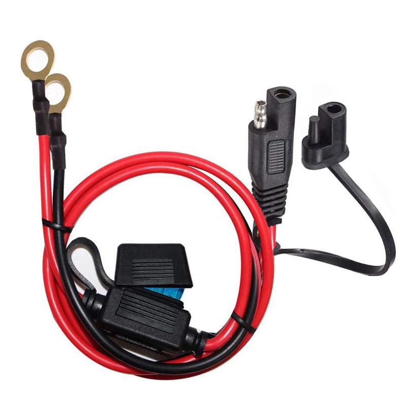 

16AWG Double SAE Quick Release Cable Adapter Solar Extension with O-Ring Connector for Battery Charger Maintenance Kit