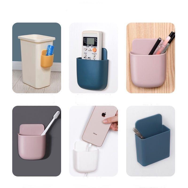 6 Colors Storage Box Punch Free Wall Mounted Storage Box Korean Home Fashion Storage Box Hanging Phone Remote Control Key