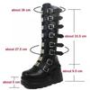 Stivali Donna Scarpe Gotica Piattaforma Al Ginocchio Punk Nero Sexy Motociclista Nuovo Halloween Cosplay Botas Mujer Scarpe Da Donna