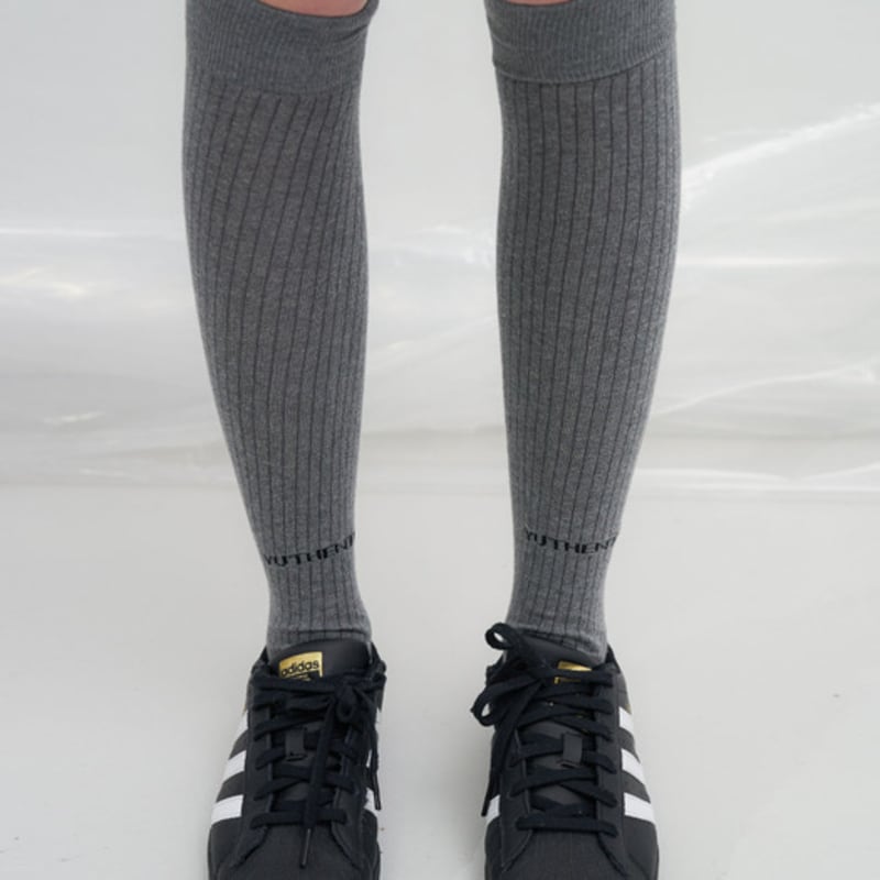YUTHENTIC Signature Logo Knee Socks Melange Gray AX4XX4001F