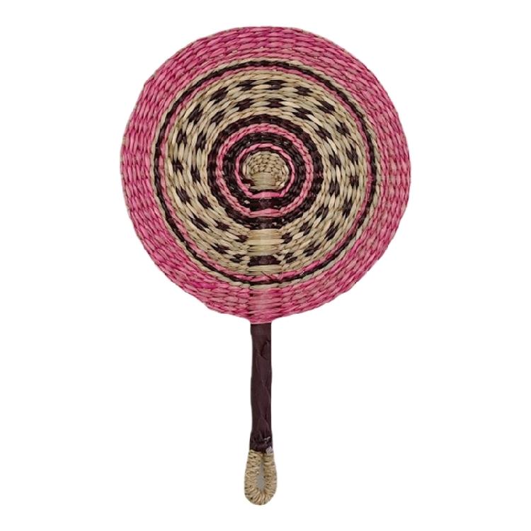 Large Summer Handheld Fan Seagrasses Handmade Woven Fan Natural Decorative for Home Wall Decoration