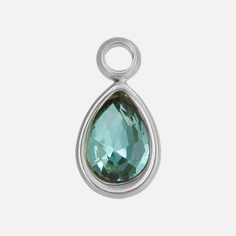 Geometry Water Droplets Pendant Shiny Rhinestone Stainless Steel Base Waterproof Charms For Jewelry Making Supplies DIY Bracelet
