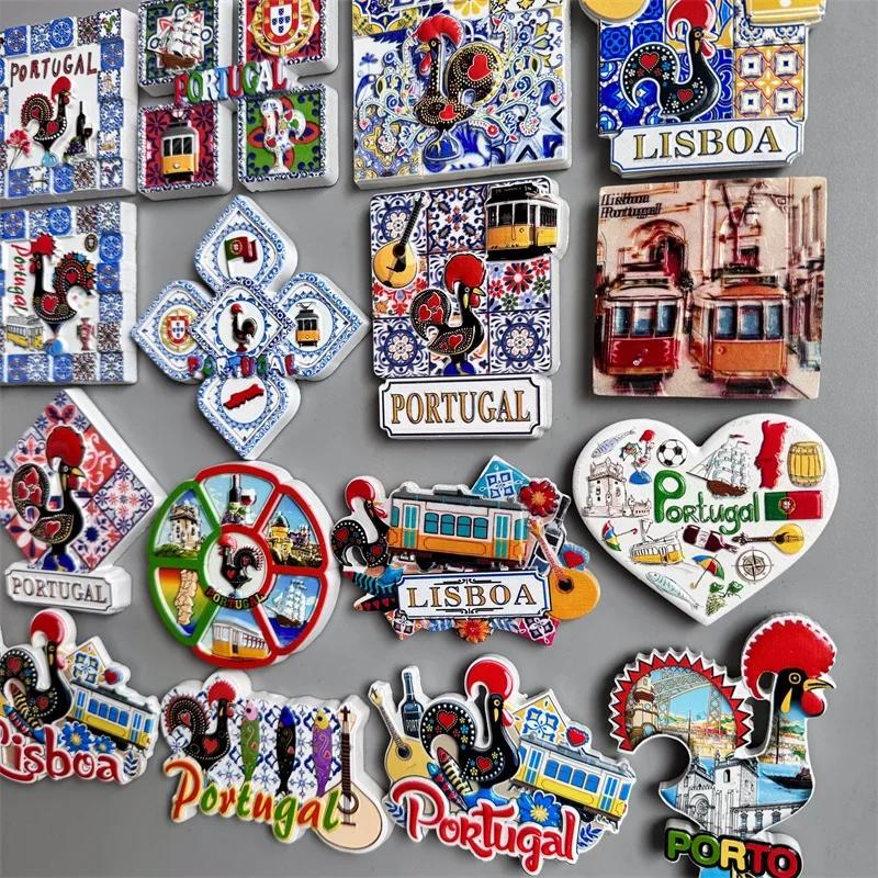 Portugal Lisbon Fridge Magnets Tourist Souvenir Resin Magnetic Refrigerator Stickers Home Decor Collection Gifts for Friends
