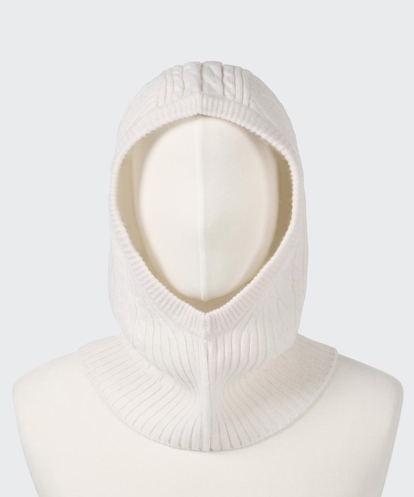 MUSINSA STANDARD Lambswool Cable Knit Balaclava [Ivory]