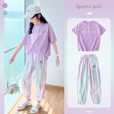 Girls' Sportswear Set Summer Casual Short Sleeve Outfit | Trendy Two-Piece Clothing for Teen Girls 12-15 Years Fashionable