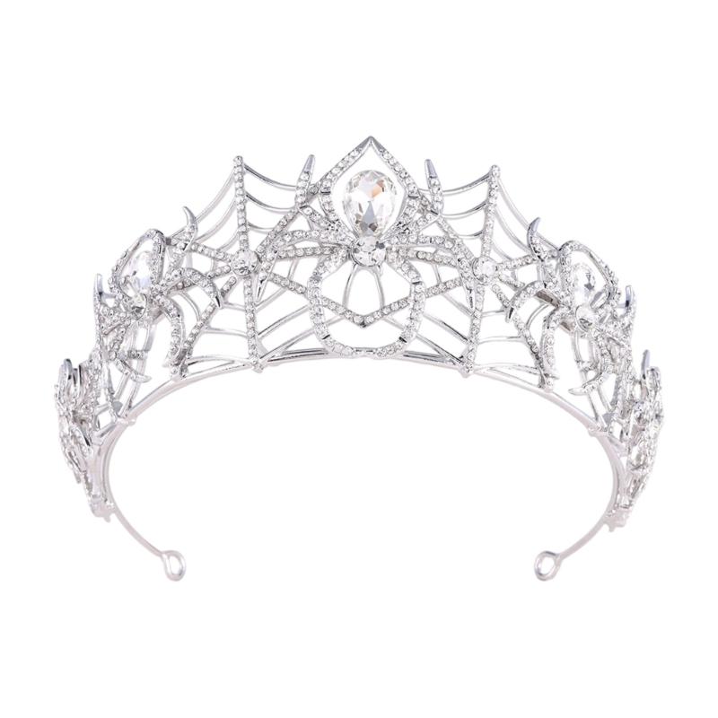 Gotisches Netz-Haarschmuck für Halloween-Kostüme, Funkelndes Strass-Haarreif für Partys, Cosplay, Feiertagskleidung und Fotos