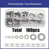 180+ Spec Flat Washer Assortment: M2-M10