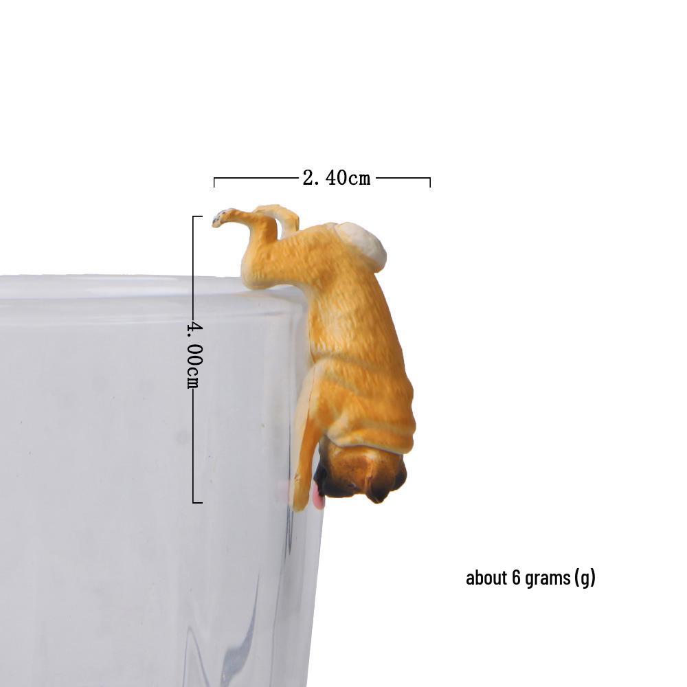 Korean Style Warm Color Pug Life Algae Ball Cup Figurine for Gardening and Landscaping