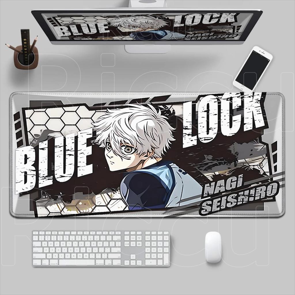 Hot Anime Blue Lock Mousepad HD Printing Computer Gamers Locking Edge Non-slip Rubber Mouse Pad XXL 90x40cm Keyboard PC Desk Pad