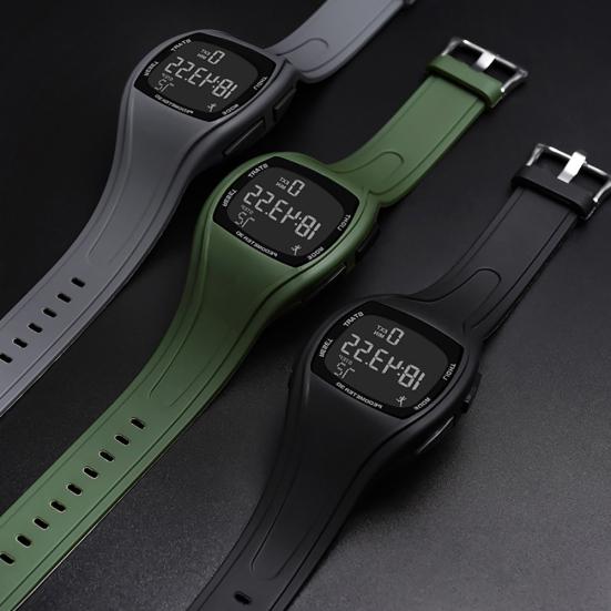 3D Pedometer Alarm Chronograph Multifunction Men Digital Wrist Watch Waterproof