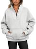 2026 Autumn/Winter Women's Casual Stand-Collar Fleece Sweatshirt with Pockets and Zipper.