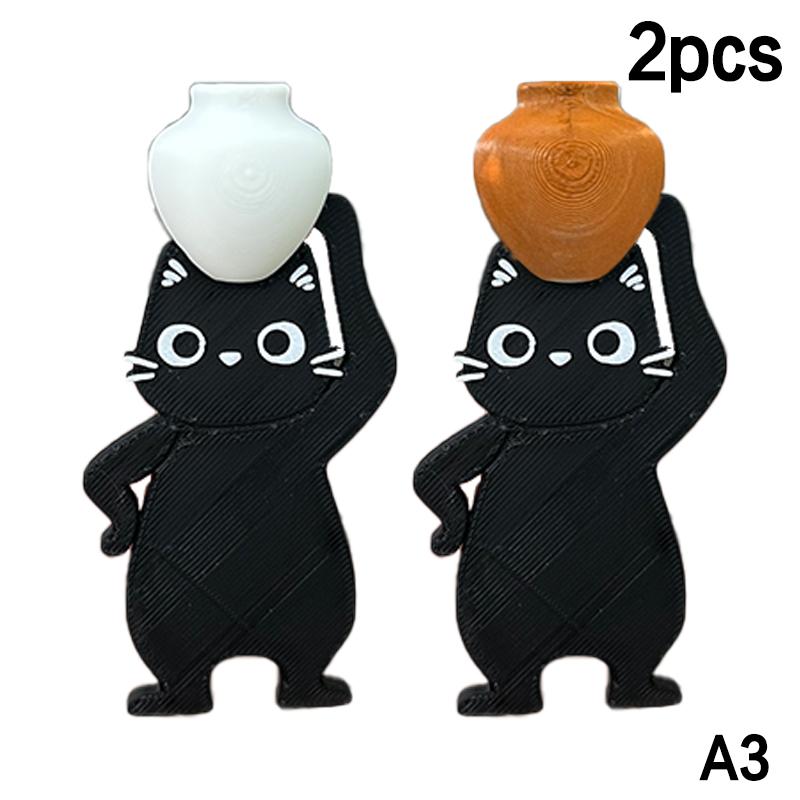 Cute Cat Fridge Magnet Mini Vase With Feeding Bottle Cat Whisker Collector Refrigerator Decorative Magnet For Home And Office
