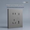 Chint 16A One-Gang 5-Hole Air Conditioner Wall Socket, Cream, Type 86, Phantom Silver Grey