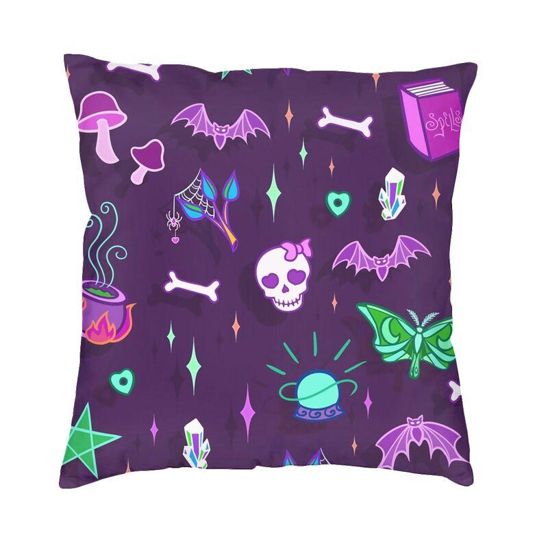 Halloween Fledermausdruck Muster Kissenbezug Wohnzimmer Sofa Dekoration Quadratischer Polyester Überwurf Kissenbezug