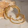 Minimalists Pearls Accent Stainless Steel Adjustable Bangle for Everyday or Evening Wear