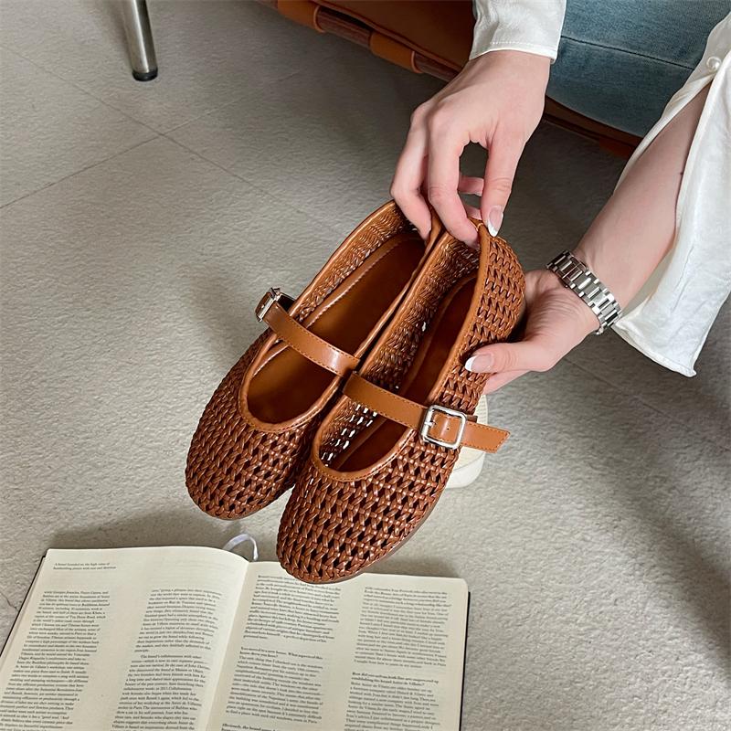 

Bailamos Women Flat Shoes Fashion Mesh Ladies Elegant Mary Jane Shoes Soft Sole Outdoor Dress Ballerinas 39