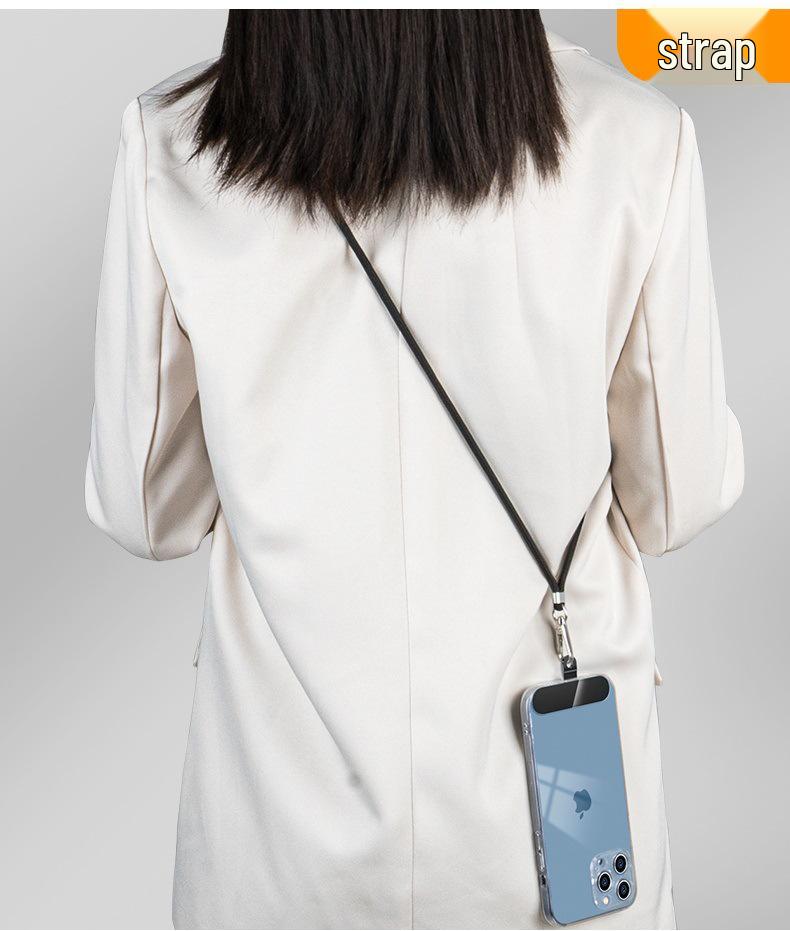 6mm Wearable Phone Lanyard: Crossbody Neck Strap with Clip, Sticker Pad, and Braided Hanging Rope.