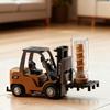 1/64 Remote-Controlled Alloy Forklift Engineering Vehicle Tabletop Toy Model Collection Gift For Boy Exquisite Birthday Gift