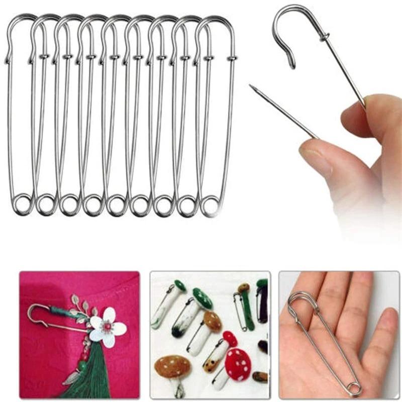 20pcs Metal Large Safety Pins Brooch Base Hook for For DIY Lock Jewelry Blankets Clothes Craft Making Accessory Supply Materials