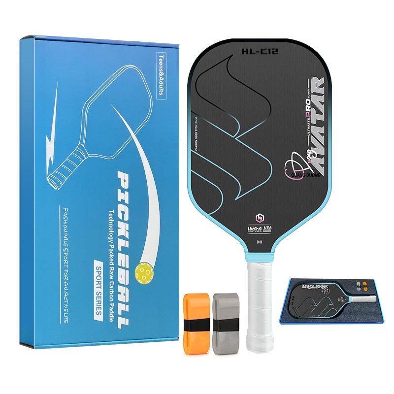 Pickleball Racket T700 Carbon Fiber Matte Silent Set - Professional Paddle Board for Competition