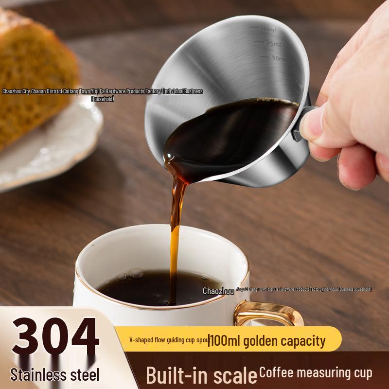 304 Stainless Steel Espresso Measuring Cup with Scale and Filter