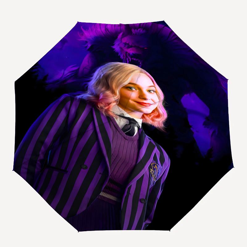 1pc Addams Family Wednesday Enid1 Umbrella, Sun Protection, And UV Shielding. It Has Eight Sturdy Ribs for Outdoor Use And Perfect Gift