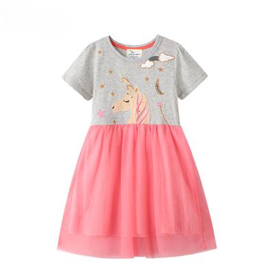 Summer New Children's Dress Short Sleeve Children's Skirt Knitted Cotton Girls Dress