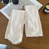 Lace-trimmed Pink Loose-fitting Sun Protection Sleeves for Women, Summer UV Protection, Breathable, Suitable for Cycling and Driving, Trendy Ice