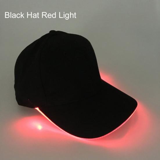Mote Unisex ensfarget LED-lysende baseballhatt Julefest Peaked Cap