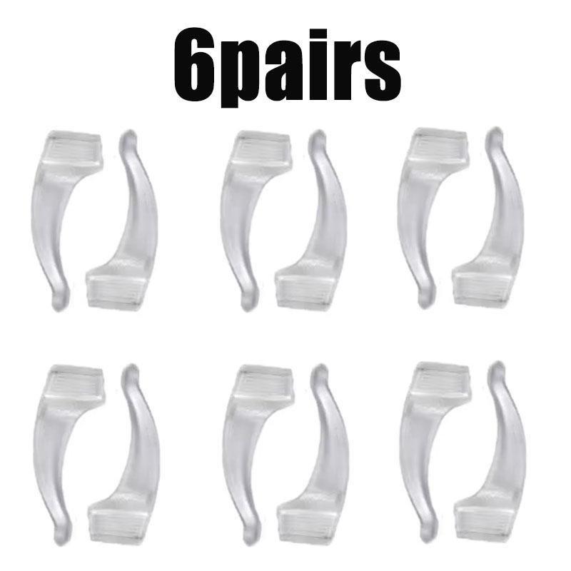 6pairs Silicone Anti-slip Glasses Leg Ear Sleeve Bracket Fastener Eyeglasses Accessories Grip Anti-fall Eyewear Holder