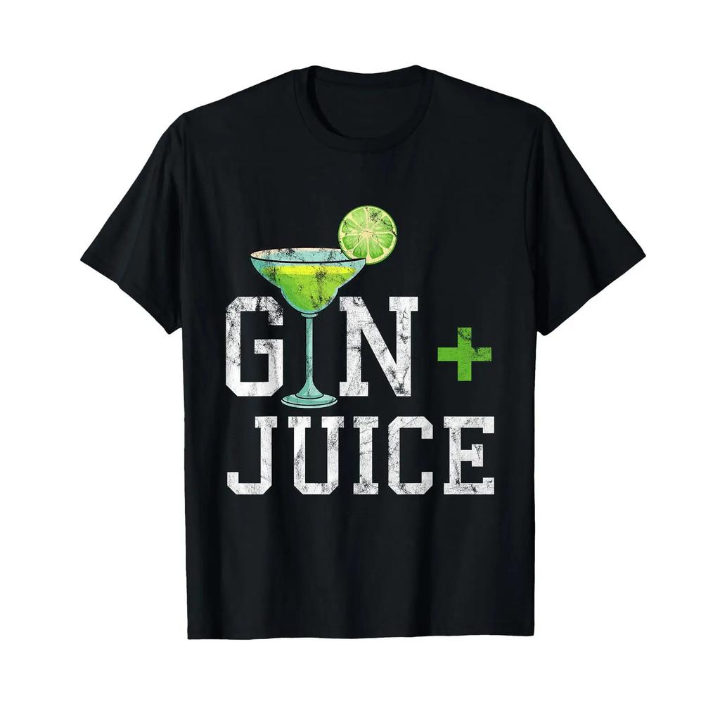 Gin Juice Drinking T Shirt Vintage Fashion Stretched Breathable Unisex Homme Top For Everyday Wear Graphic Streetwear