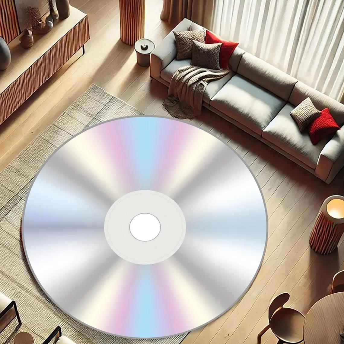 

NEW Record Music Cd Carpet Round Game Chair Floor Mat Room Decorated Living Room Lounge Large Area Non-Slip Carpet 40X40CM