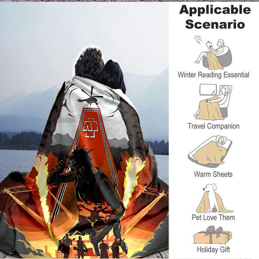 1PC Rammstein Blanket, Throw For Sofa, Bed, Travel, Camping, Livingroom,